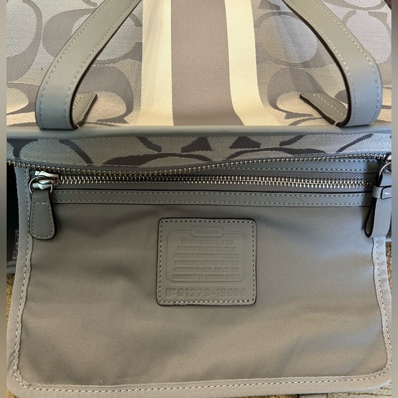 COACH Signature C Jacquard Canvas w/Leather Trim Tote Bag - Picture 10 of 11